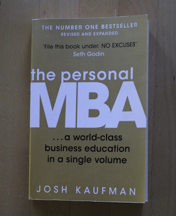 The MBA book on a table.