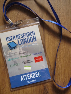 My conference badge with all the sponsors named.